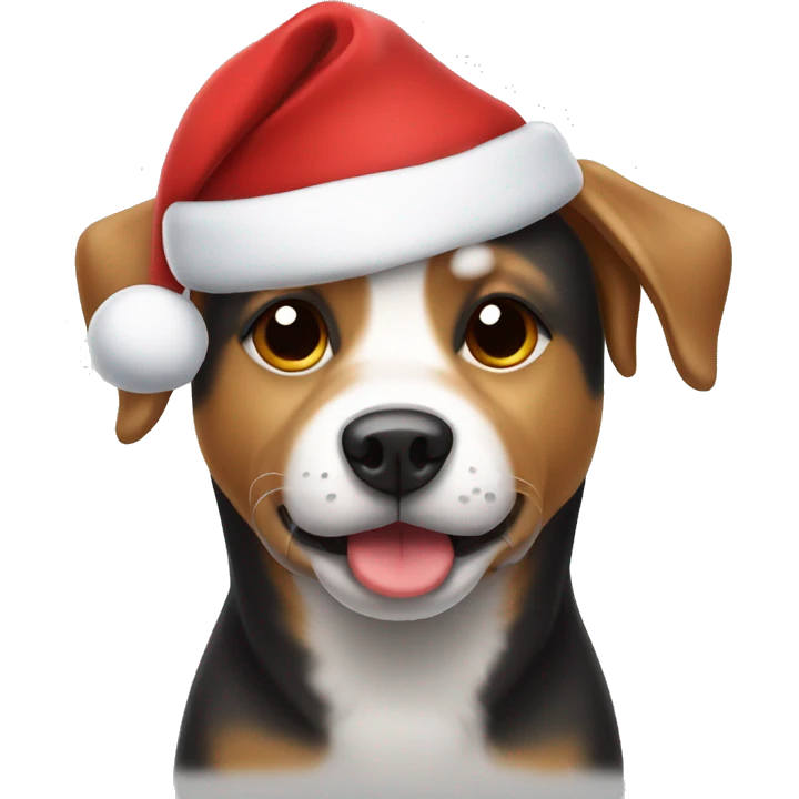 Dog with a Santa hat emoji