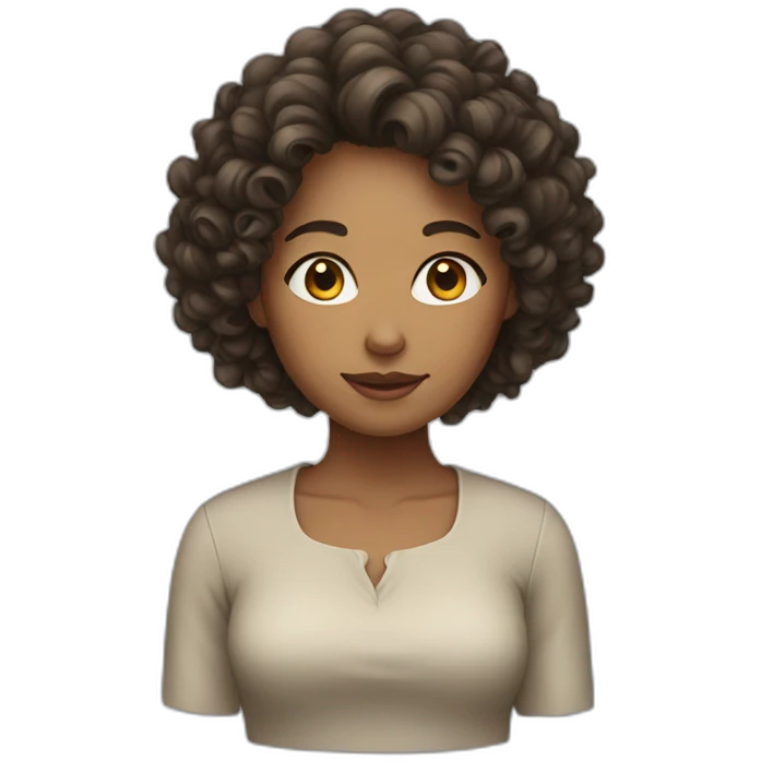 Women, curly hair, skirt emoji