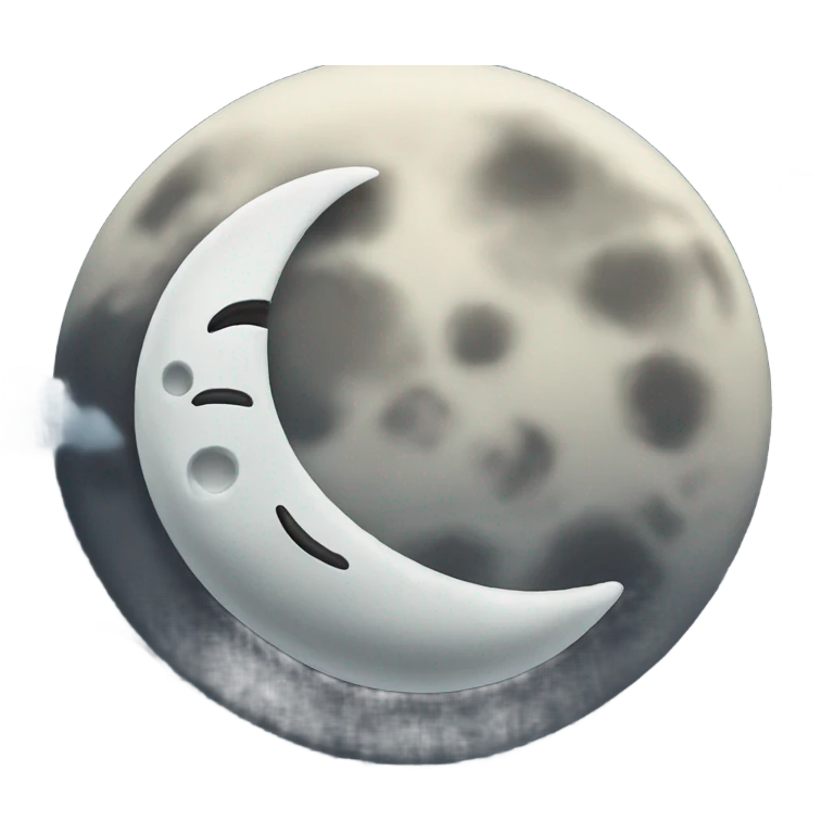 Moon with a croen emoji