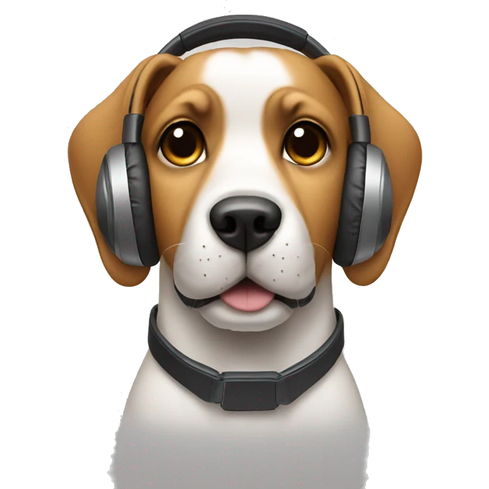 dog wearing headphones emoji