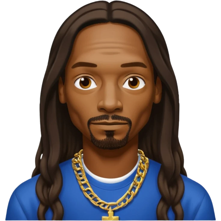Snoop Dogg with dark brown long hair emoji