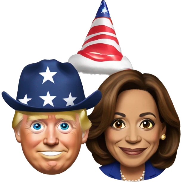 kamala harris with trump hat emoji