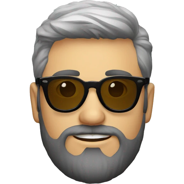 moreno cabello corto gafas redondas barba emoji