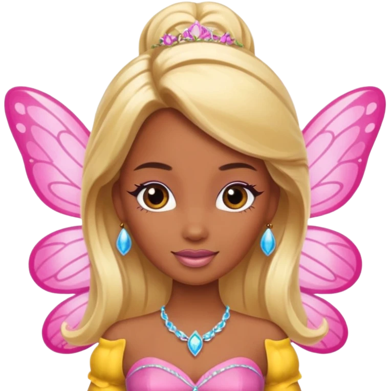 brown skin blonde barbie fairy  emoji