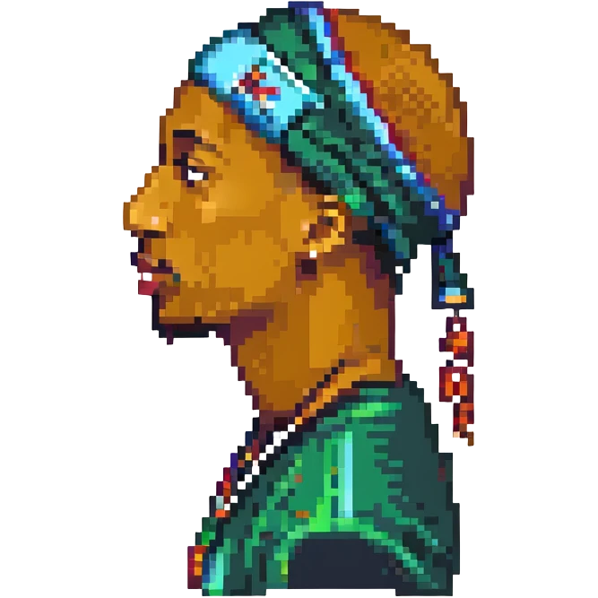 Репер 2Pac в профиль, no background emoji