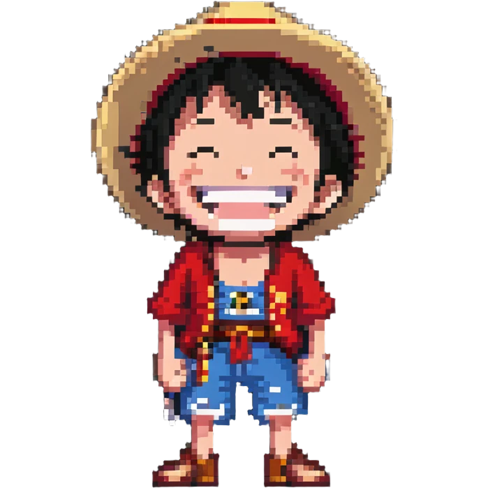 One Piece Luffy laughing emoji