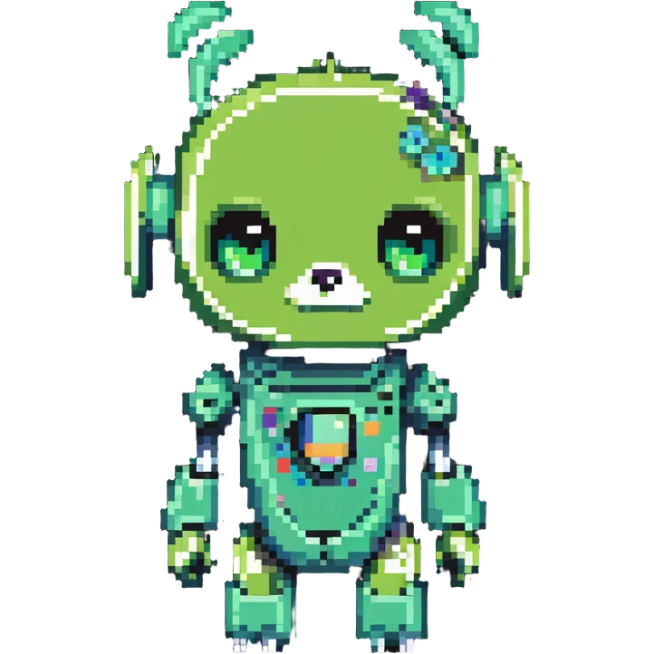 cute GIR robot from Invader Zim in green dog costume emoji