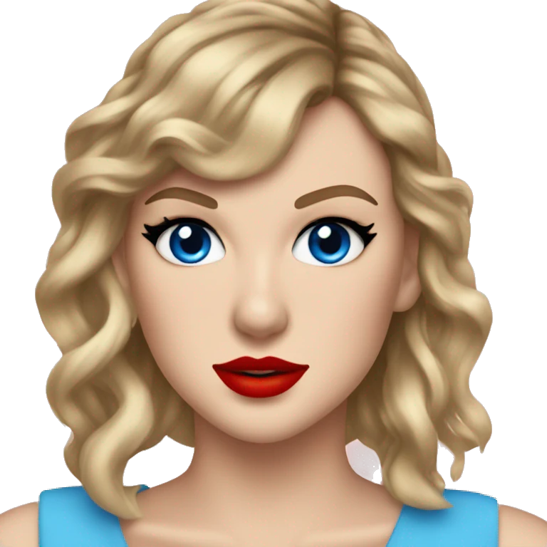taylor swift blue eyes red lips emoji