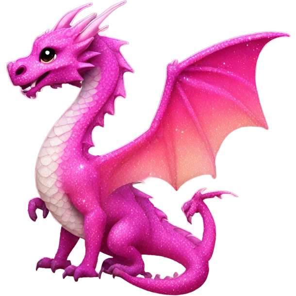 Pink ombre dragon with glitter emoji