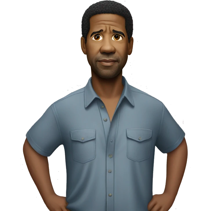 hyper realistic denzel washington wearing shirt emoji