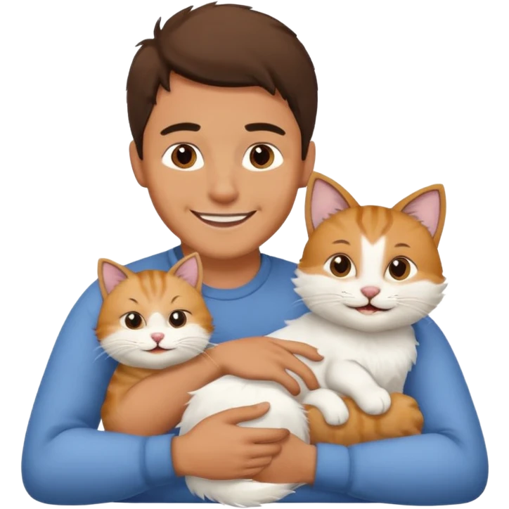 Cat sitting on man emoji