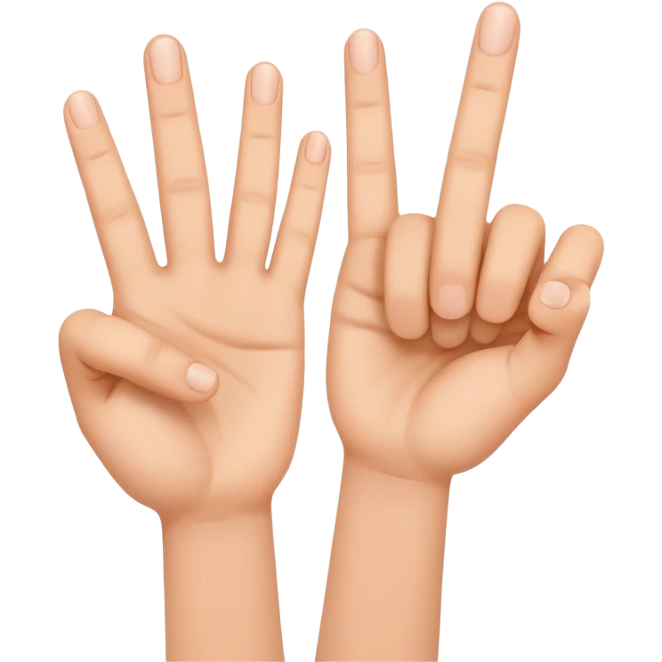 hands showing numbers with fingers, simple and friendly emoji