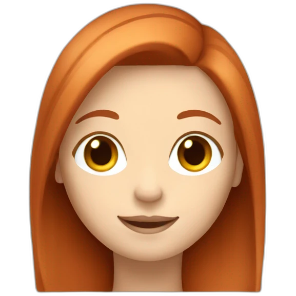 redhead white woman with medium long straight hair, saying ok emoji