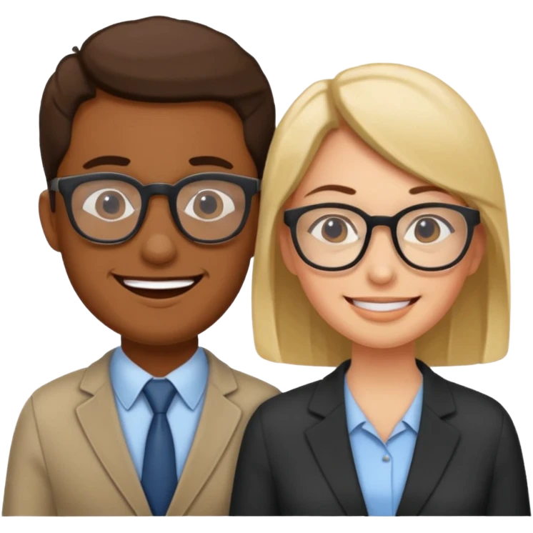 two Bestie man and woman coworkers teacher sarcastic emoji