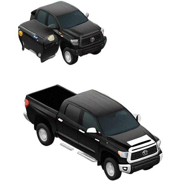 Black toyota tundra racing on highway emoji