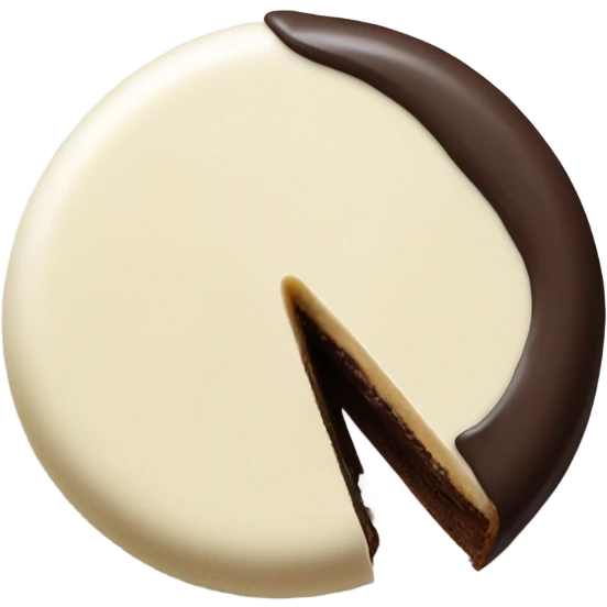 One Black and white cookie equally cut emoji