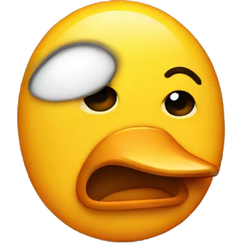 Concerned face with duck lips emoji