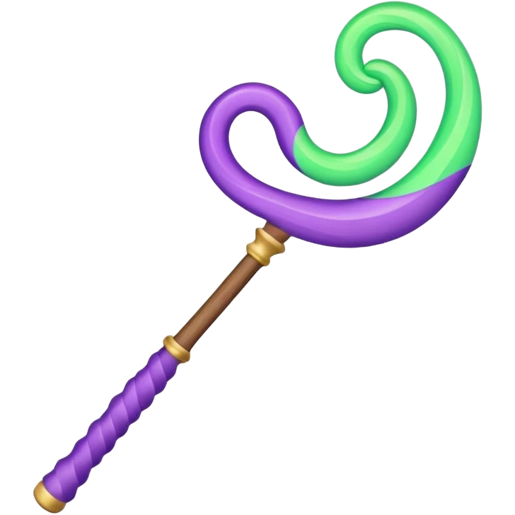 magic wand with purple green wave emoji