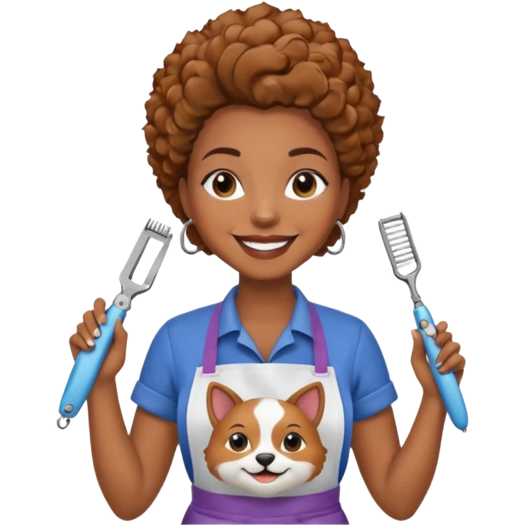 Pet Grooming Stylist black woman  emoji