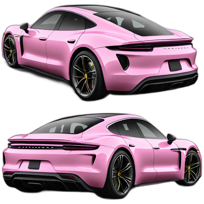 Pink porsche taycan emoji