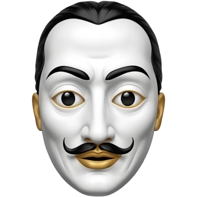 Money Heist, Dali mask (black-white), realistic emoji