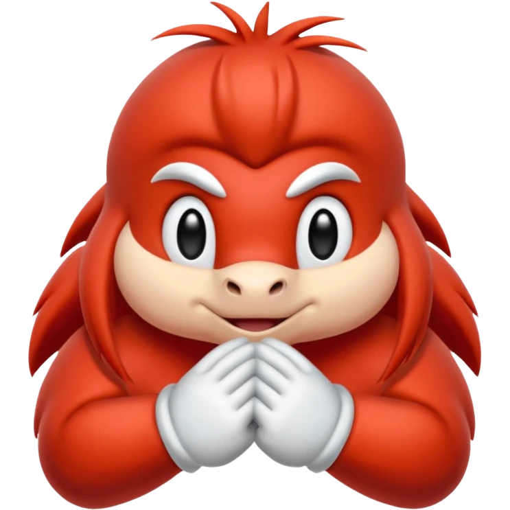 Sonic the hedgehogs friend knuckles a red animal with peach arms and white gloves emoji