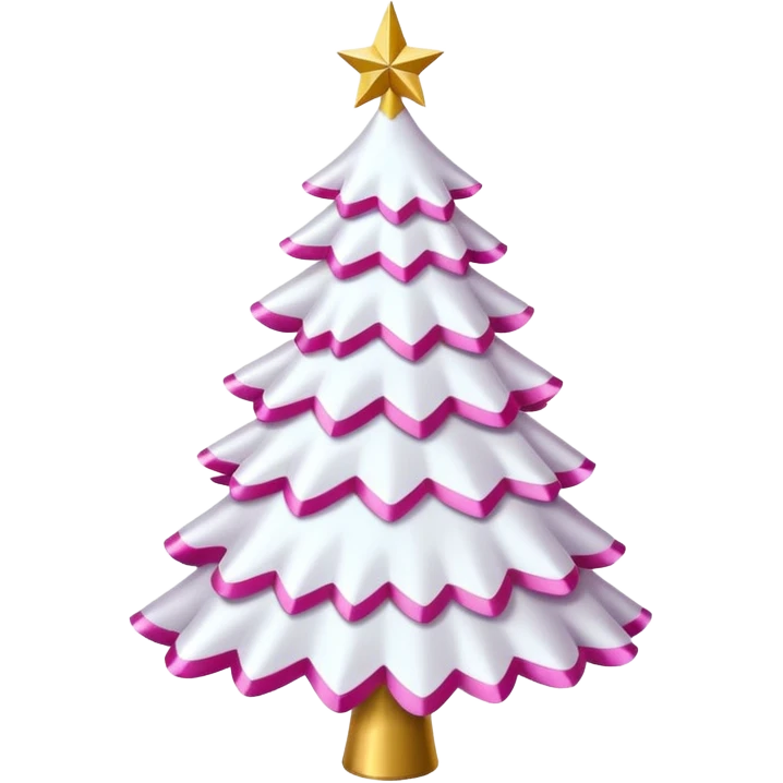 WHITE CHRISTMAS TREE WITH PINK BOWS AND GOLD TINSEL emoji