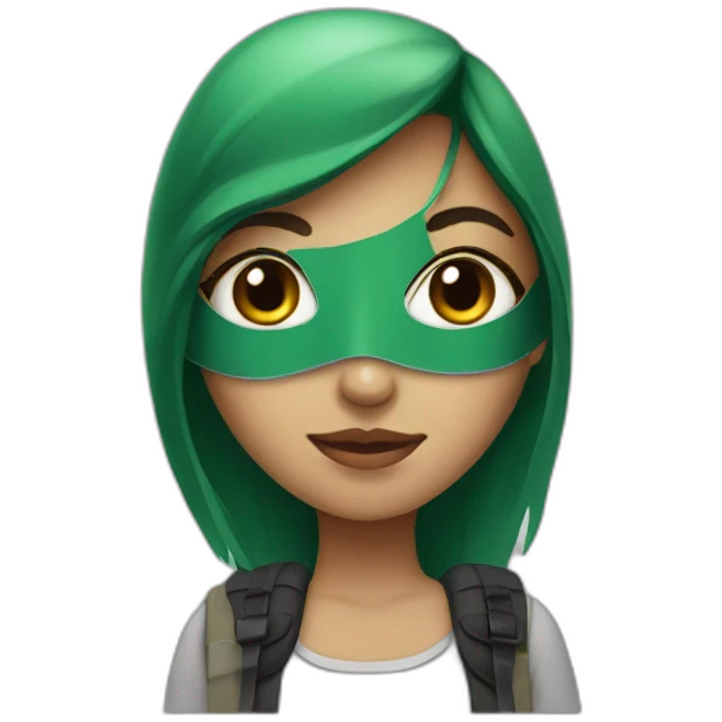 Girl with mask of palestine emoji
