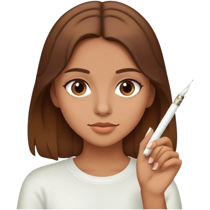 girl with brown hair and joint in her hand  emoji