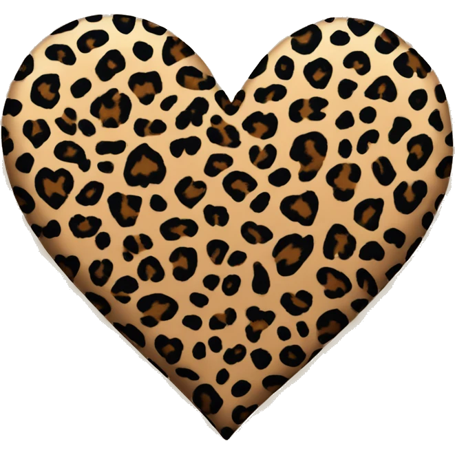 Leopard print heart  emoji