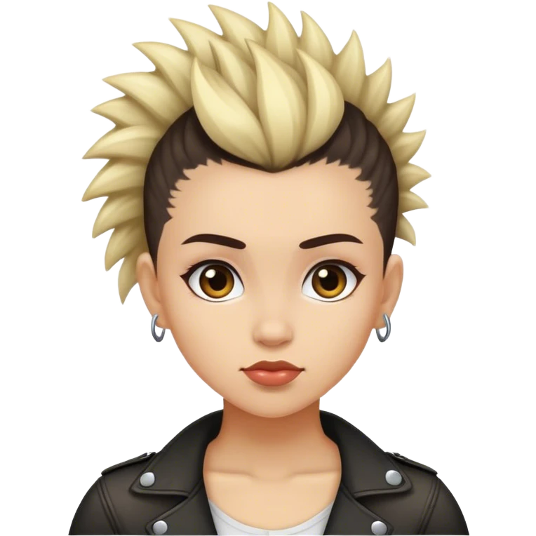 matt girl with mohawk wavy dark hair emoji