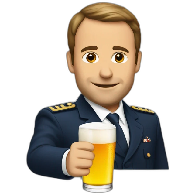 macron drink beer emoji