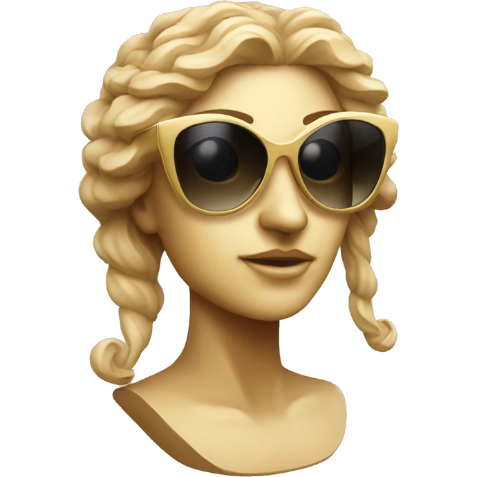 greek goddess sculpture wearing sunglasses emoji