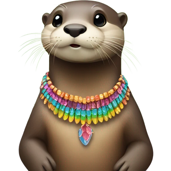 Otter wearing a shell necklace  emoji