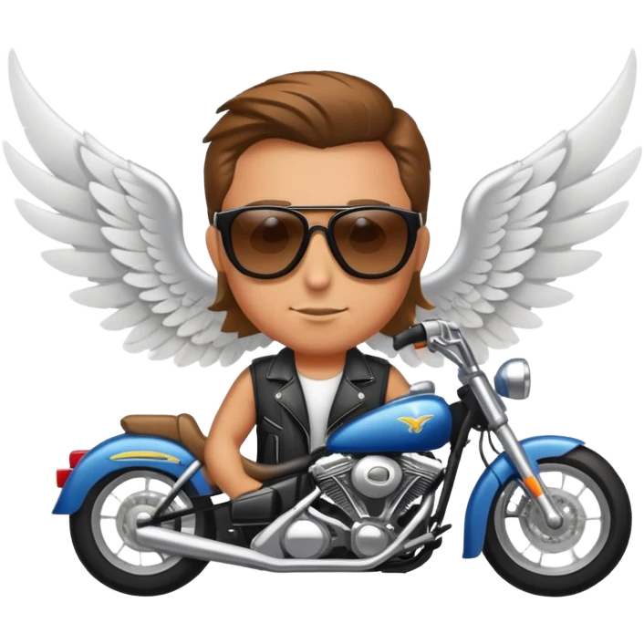 Biker with wings wearing sunglasses  emoji