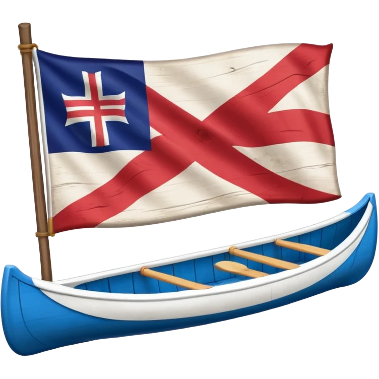 New England flag with a red backgournd white canot emoji