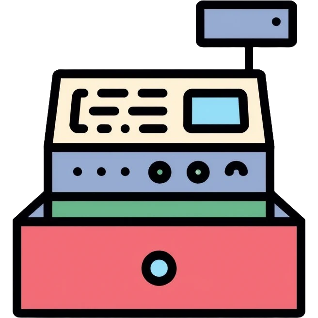 cash register with money drawer open emoji