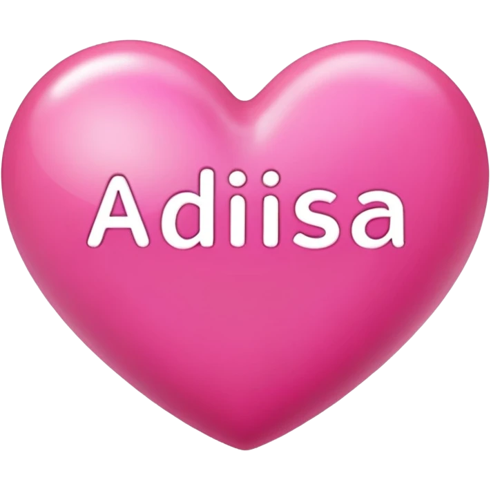Pink heart with letters Adisa emoji