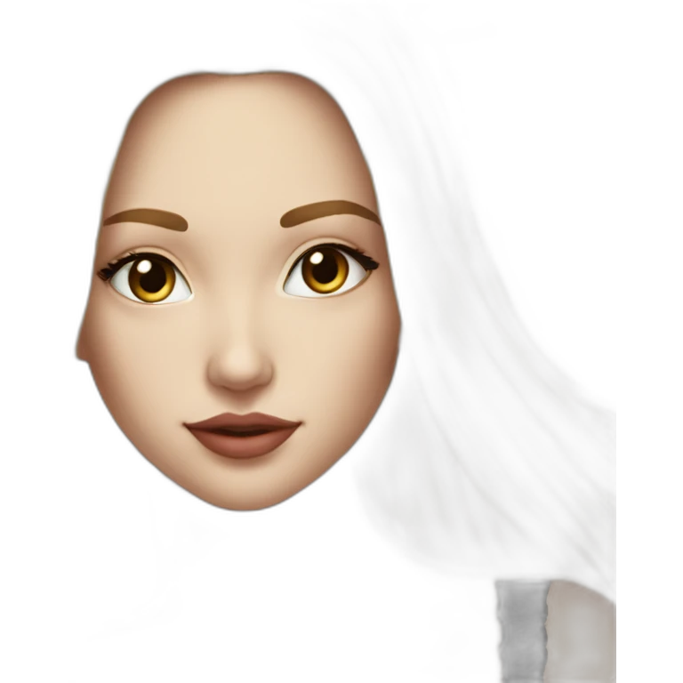 hyperrealistic caucasian female, long straight blonde hair, white lace-up bustier emoji