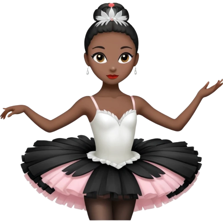 Black swan ballerina emoji from a far  emoji