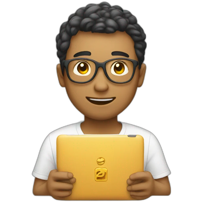 Someone on his tablet in physics class emoji