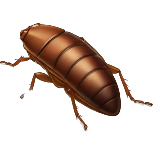 Cockroach snuggled in bed emoji