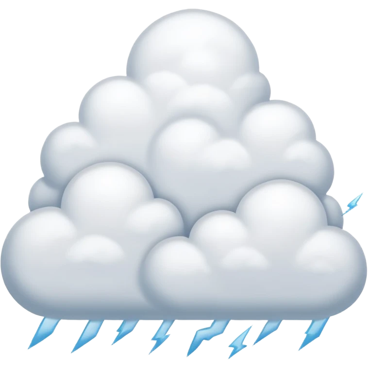 clouds with a lot of snow and thunder emoji