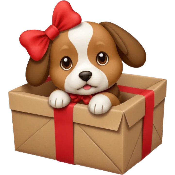 Dog in wrapped paper new yaer  emoji