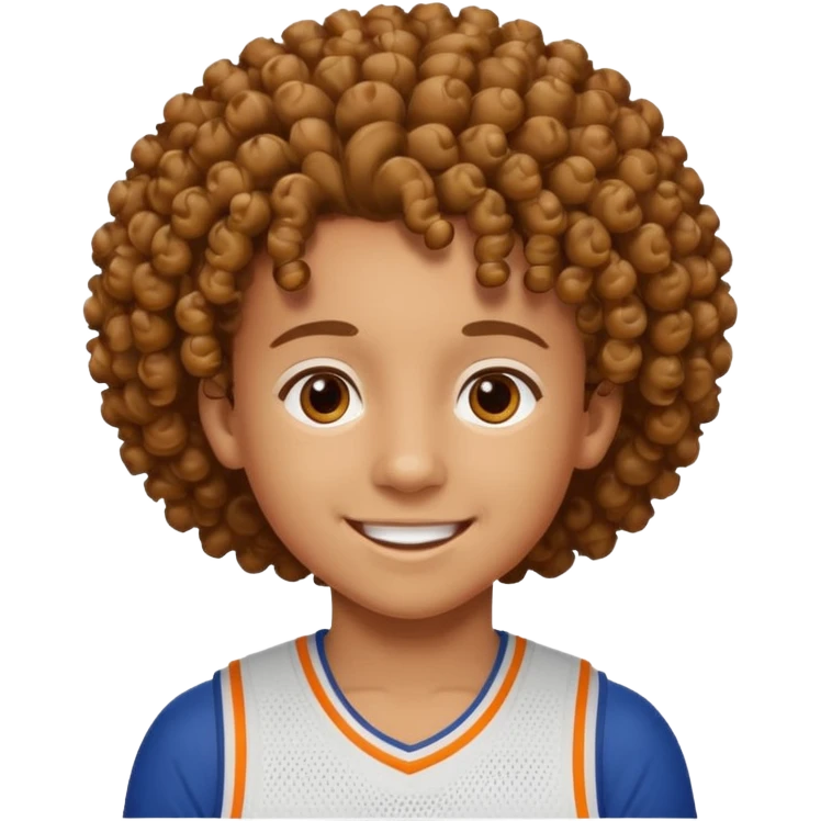 8 numaralı kıvırcık cocuk basketçi emoji