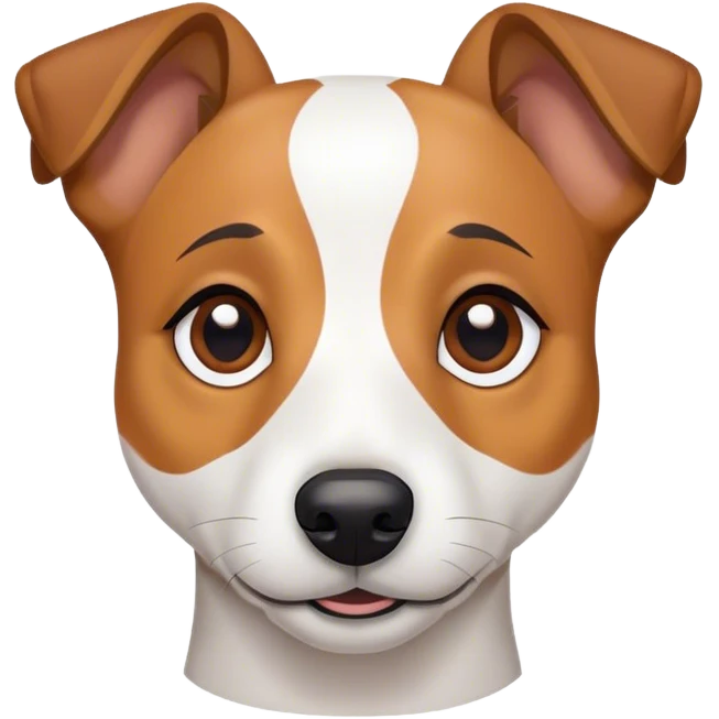 White jack Russel dog with brown ears  emoji