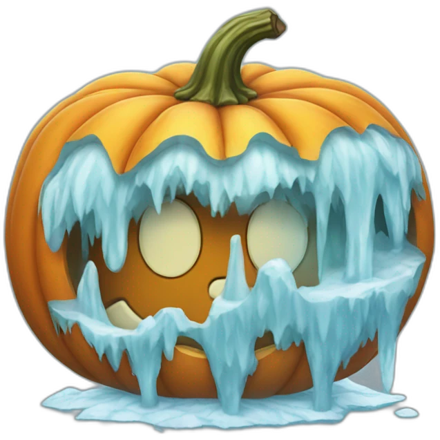 Icy pumpkin emoji
