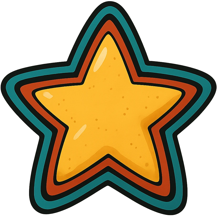 bold ghibli style icon of a star emoji