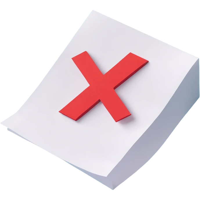 Paper with a red x on top side emoji