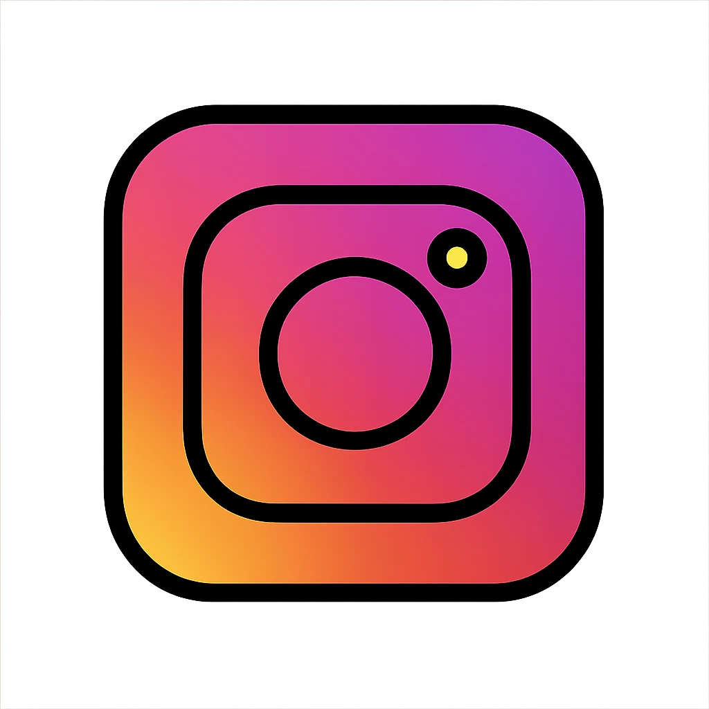 Instagram logo, modern, minimal, vibrant colors emoji
